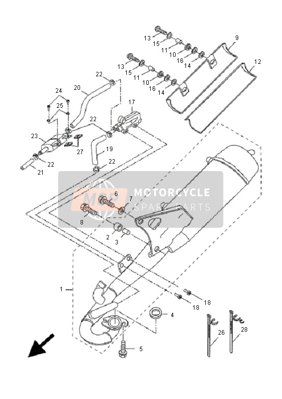 Yamaha YQ50R AEROX 2007 Échappement pour un 2007 Yamaha YQ50R AEROX